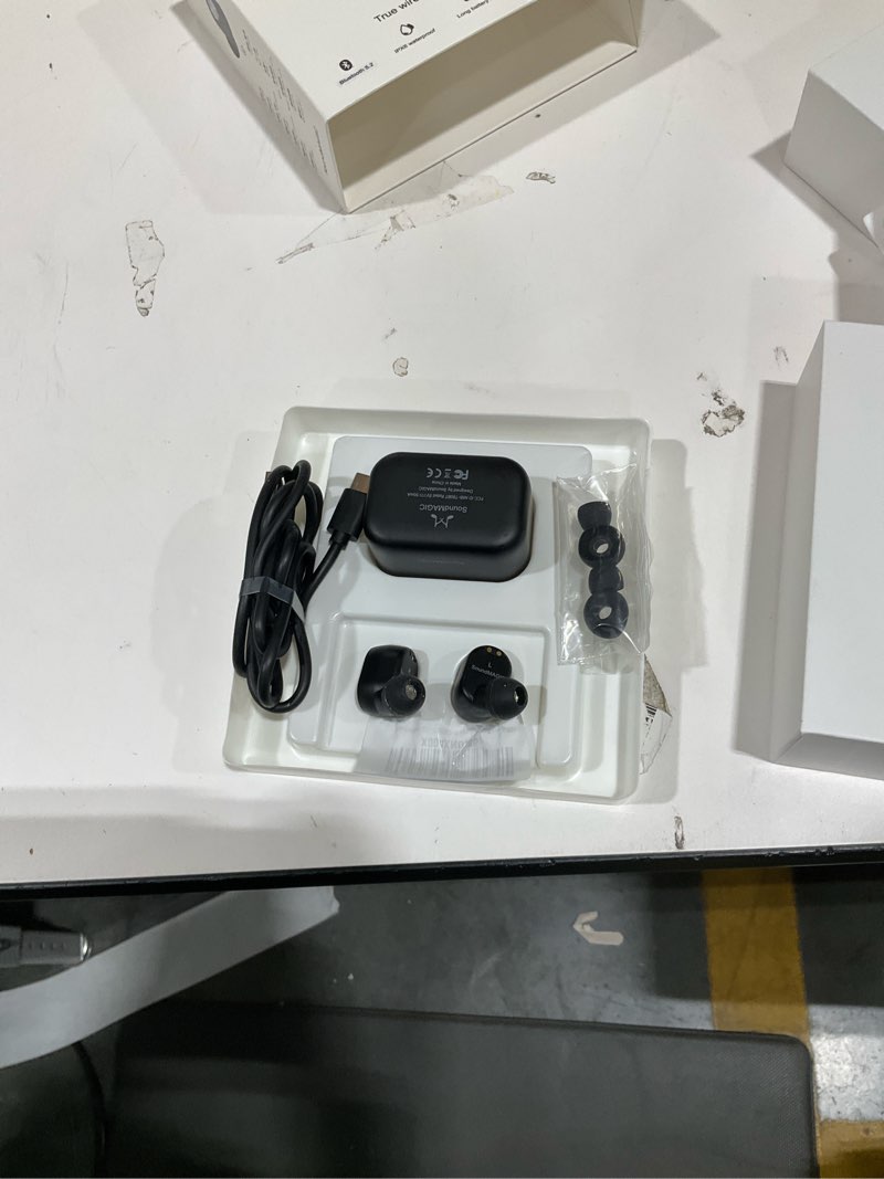Condition photo showing Good Condition for soundmagic t60bt true wireless earphones in ear bluetooth headphones with microphone hifi stereo sports earbuds waterproof black