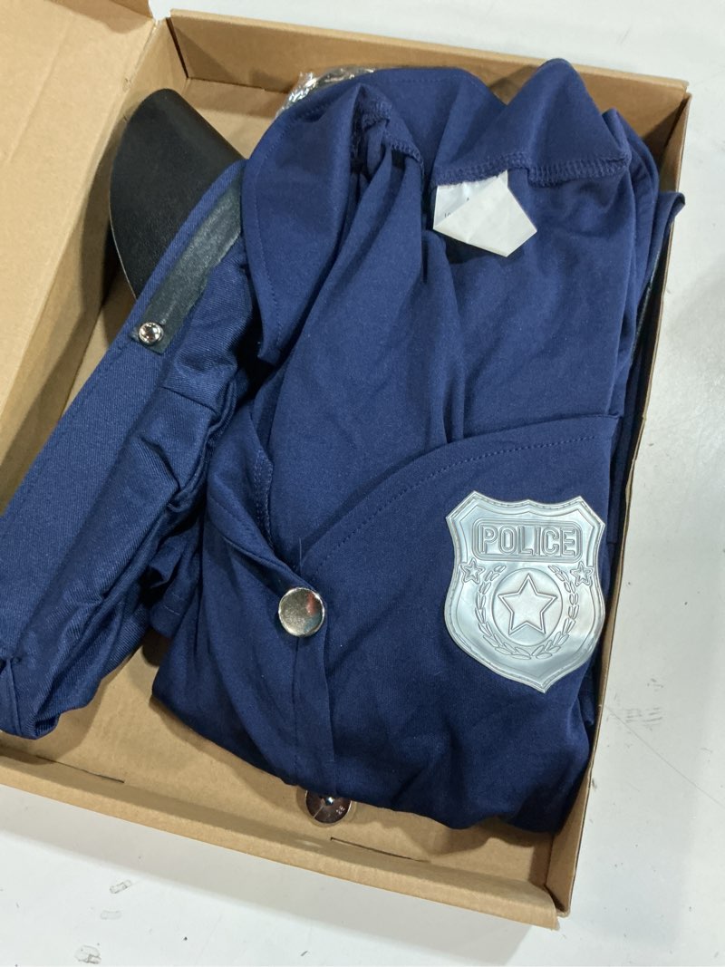 Condition photo showing Good Condition for Police Costume Adult Women Cop Costume Dress for Cosplay Halloween Costumes Black Large