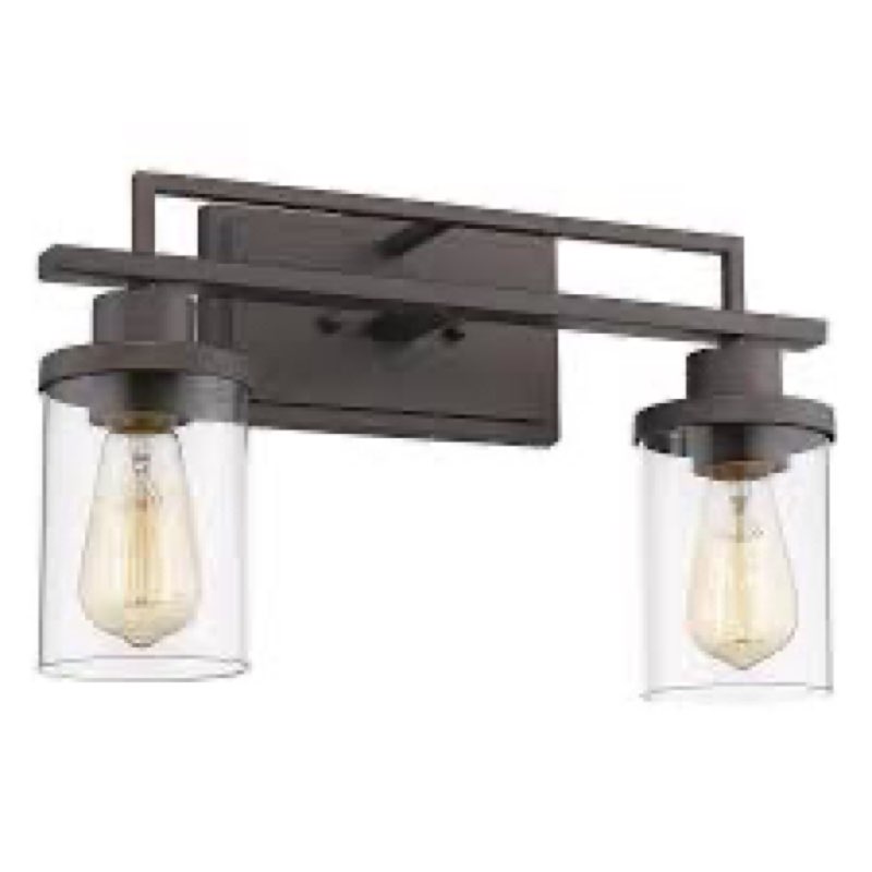 emliviar 2-light vanity light for bathroom - farmhouse bathroom light fixtures in oil rubbed bronze finish with clear glass, yce238b-3w orb