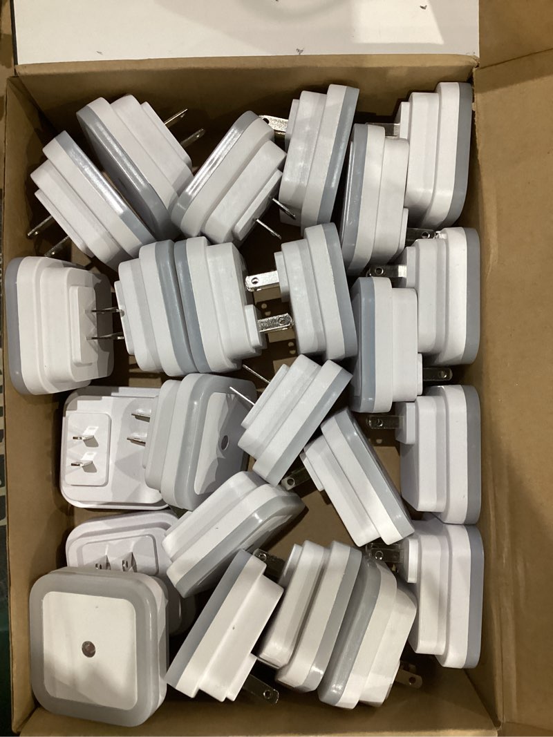 Condition photo showing As Is for Hortsun 24 Packs LED Night Lights Plug into Wall with Smart Dark Sensor Automatic Hallway Plug in Lights for Bedroom, Bathroom, Toilet, Stairs, Kitchen, Adults(White)