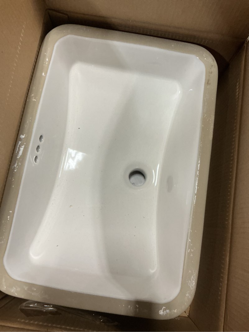 Condition photo showing Good Condition for Allen White Undermount Rectangular Bathroom Sink (21.4-in x 15-in)