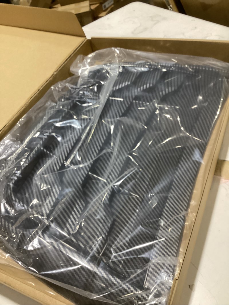Condition photo showing As Is for hood scoop car hood vent, air intake grille inlet trim decor cover, bonnet vent cover accessory for xlt xls xl 2015 to 2022 (carbon fiber style)
