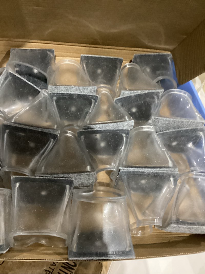 Condition photo showing As Is for Ansible 24 Pcs Chair Leg Floor Protectors Square, Silicone Felt Furniture Leg Pads Caps Covers for Hardwood Floors (Fit:1-1/2" to 1-7/8") Square XL Clear