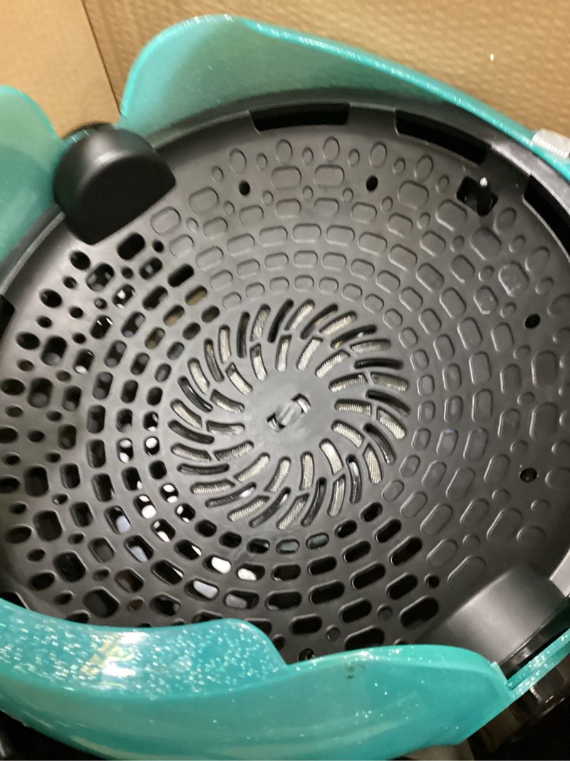 Condition photo showing New/Like New for TASALON Professional Ionic Hooded 1875W Hair Dryer with 3 Temperature Settings, Transparent Glitter Visor, Side Switch, Rolling Wheels & Timer, Stand Blow Dryer for Salon, Spa and Home Use - Green