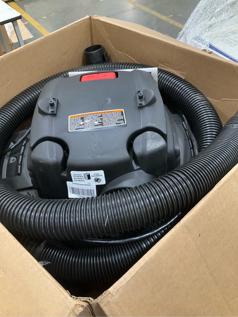 Condition photo showing As Is for craftsman cmxevbe17595 16 gallon 6.5 peak hp wet dry vac, heavy-duty shop vacuum wet and dry with filter, dust bag, hose and attachments for home projects & renovations 16 gallon 6.5 peak hp w/filter, dust bag, hose