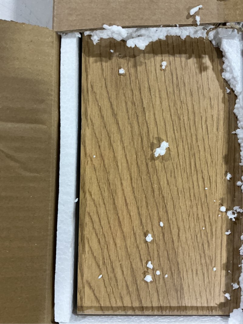 Condition photo showing Good Condition for 40 inch floating shelves for wall with invisible brackets set of 2, 9"d engineered wood wall shelves with wood grain for living room, bedroom, bathroom, kitchen decor and storage, oak finish natural oak finish 40wx9dx1.5h, set of 2