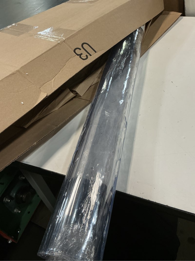 Condition photo showing As Is for lovepads clear table cover protector, 36 x 54 inch 2mm thick plastic table cover, table protector for dining room table, waterproof dresser cover top for kitchen, coffee, writing desk 36" x 54" (rectangular) clear 2mm