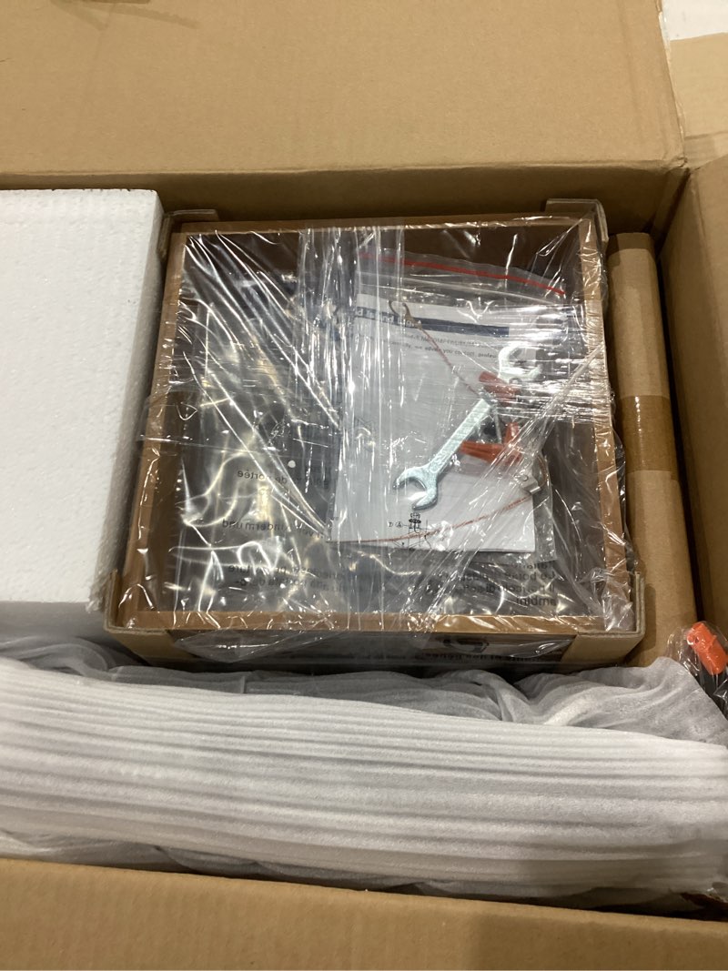 Condition photo showing Good Condition for 9MMML 4 Lights Island Light for Kitchen,Farmhouse Industrial Rectangle Pendant Light, Black Body+Wood Frame Vintage Chandelier for Dining&Living Room Pool Table Hallway Entryway Foyer,E26 Wood 4 lIGHTS A