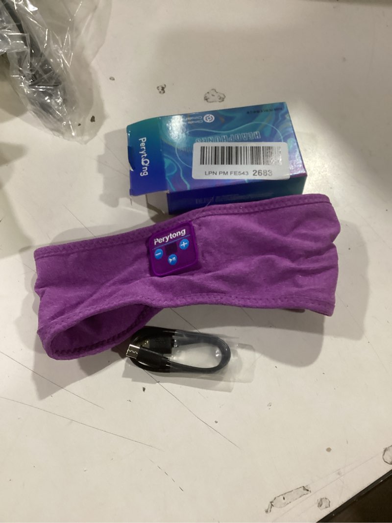 Condition photo showing Good Condition for Sleep Headphones Headband, Bluetooth 5.4 Sleep Headband Headphones for Side Sleepers with Ultra-Thin HD Stereo Speakers, Fast-Charging Battery, Wireless Earphones Sport Headband for Men Women Deep Orchid