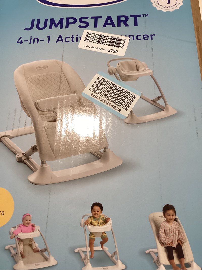 Condition photo showing New/Like New for Graco Jumpstart 4-in-1 Adjustable Infant Activity Bouncer & Jumper, Versatile Baby Swing, Floor Seat, and Kids Chair with Snack Tray, Wren