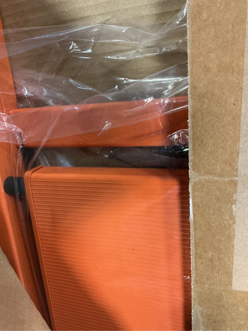 Condition photo showing New/Like New for 2 step ladder, aluminum lightweight folding 2 step stool with anti-slip wide pedal,330lbs capacity steel ladder for household and office(hermes orange) orange 2 step