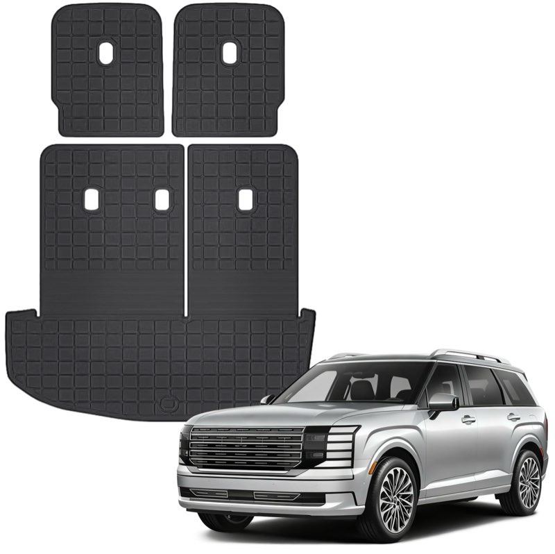 Cargo Liner Compatible with Hyundai Palisade 2026(7 Seats),All Weather Protection Duarble TPE Cargo Liner with Backrest Mats Accessories Compatible with Hyundai Palisade 2026