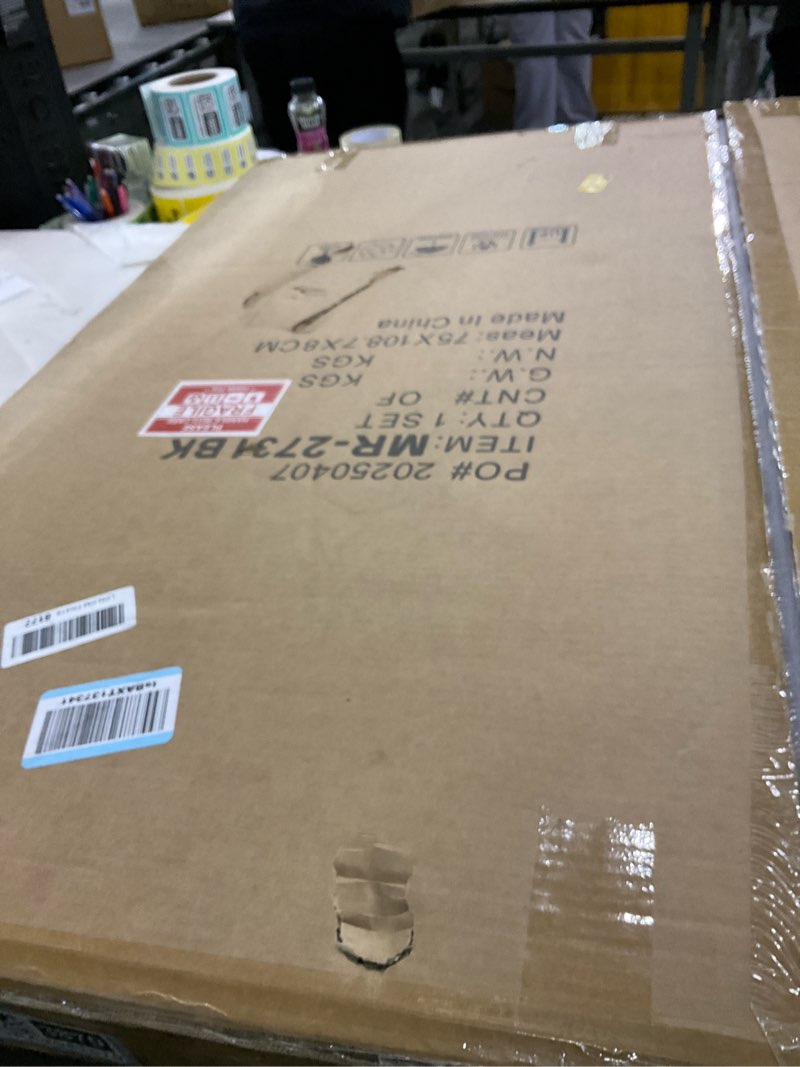 Condition photo showing New/Like New for 27x40 Inch Rectangle Bathroom Mirror with Black Metal Frame, Rounded Corner Rectangular Vanity Mirror for Wall, Modern Large for Bedroom, Living Room, Horizontal or Vertical 40"L x 27"W