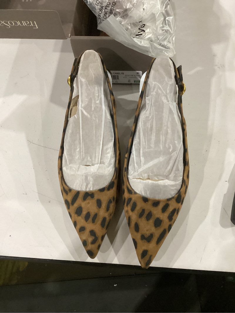 Condition photo showing Good Condition for franco sarto women's l-jaden 8 wide leopard print micro fabric