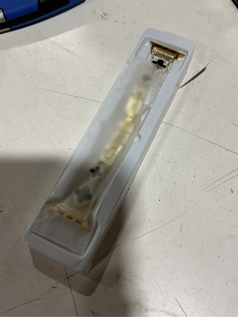 Condition photo showing New/Like New for ctybb bling diamond band compatible with apple watch bands for women 42mm 44mm 45mm 46mm series 11 10 9 8 7 6 5 4 se 3 2 1, sparkle metal bracelet wristband, cute lucky clover dressy iwatch band,gold/black a-gold/black 44mm/45mm/46mm/49mm/42mm(series 3/2/1)