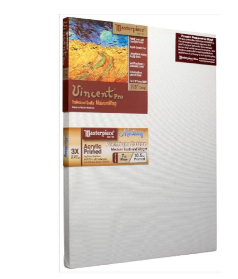 masterpiece z2vm-2127 vincent pro 7/8" deep monterey 10.5 oz cotton medium texture stretched canvas 