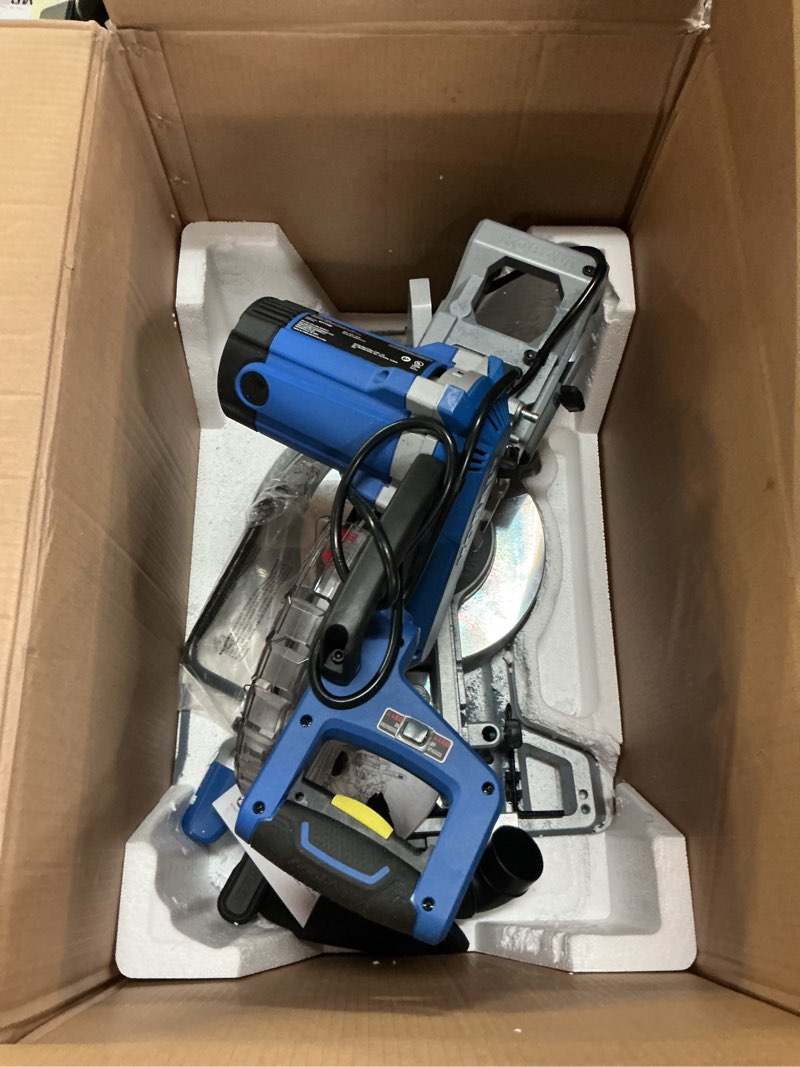 Condition photo showing As Is for kobalt compact 10-in 15-amp dual bevel sliding compound corded miter saw