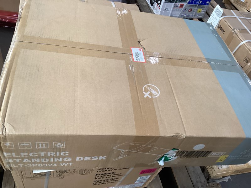 Condition photo showing Good Condition for Electric Standing Desk Adjustable Height, 63" x 24", Sit Stand up Desk with 3 Memory Settings, Computer Desk with Cable Management for Home Office, White White 62.9" x 24"