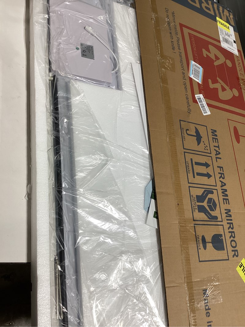 hasipu arched full length mirror with lights, 56" x 16" lighted full body mirror with stand, dimming