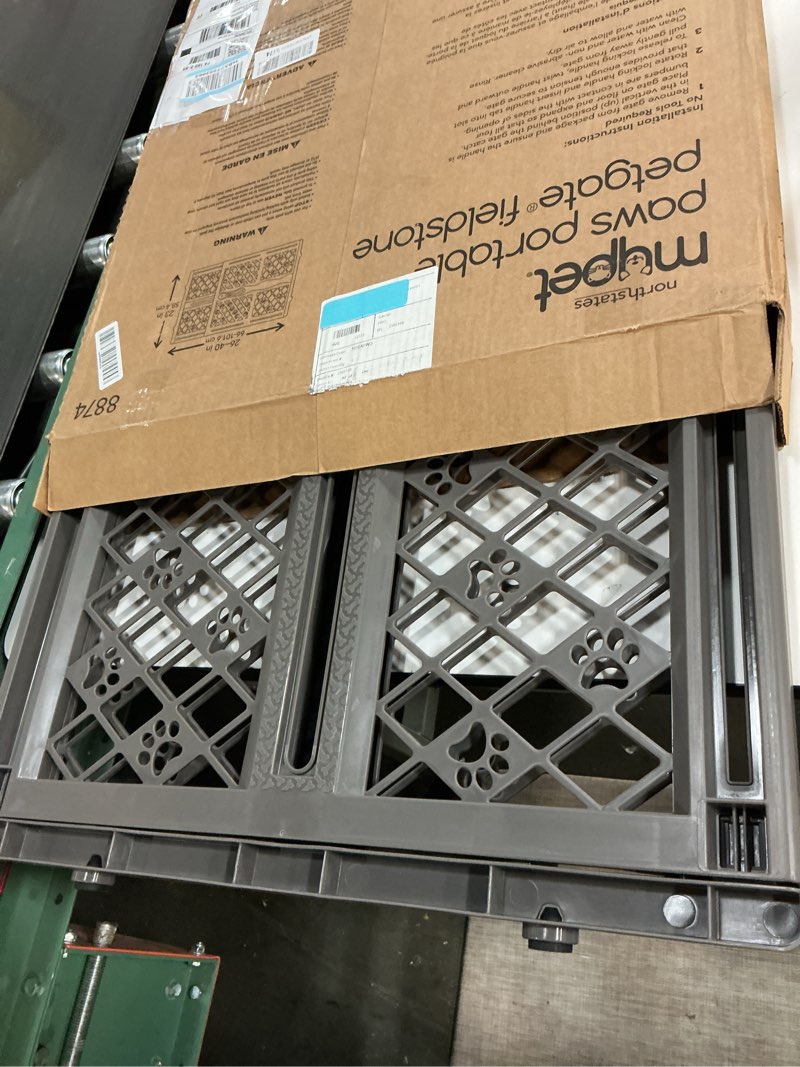 Condition photo showing Good Condition for MYPET North States Paws Portable Pet Gate: 26-40" Wide. Pressure Mount. No Tools Needed. Made in USA, 23" Tall, Expandable, Durable Dog Gates for Doorways, Fieldstone Gray