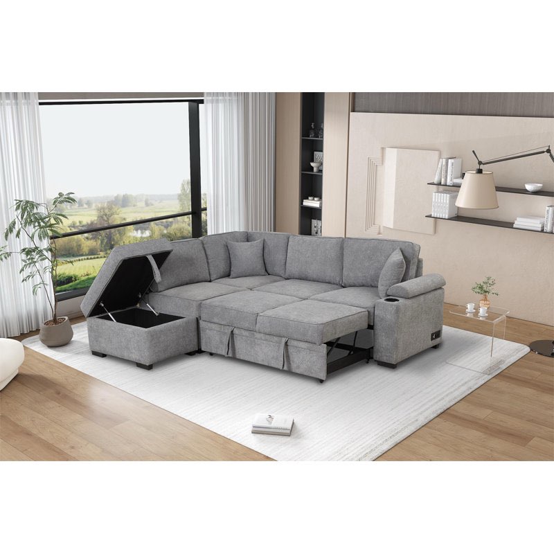 (Incomplete box 3/3) 83.65'' Pillow Top Arm Sofa Bed