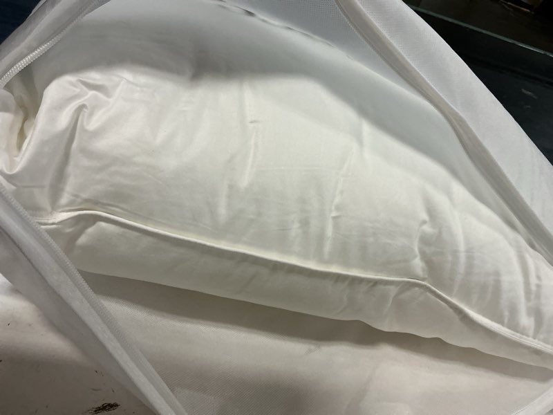 Condition photo showing As Is for premium down alternative pillow, standard, medium