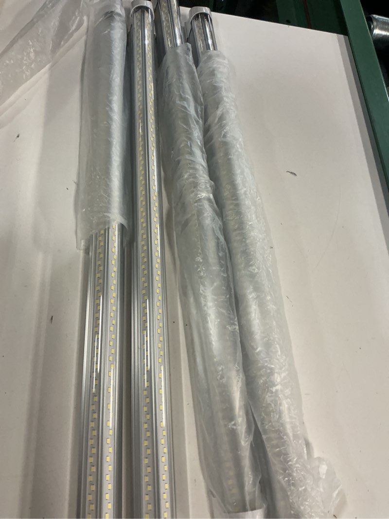 Condition photo showing Good Condition for 8ft led shop light fixture, 60w v shape 6500k 7200lm clear cover, ac100-277v, etl listed, plug and play, damp location, high output t8 integrated led tube, linkable led shop lights for garage, warehouse, workshop - 4 pcs
