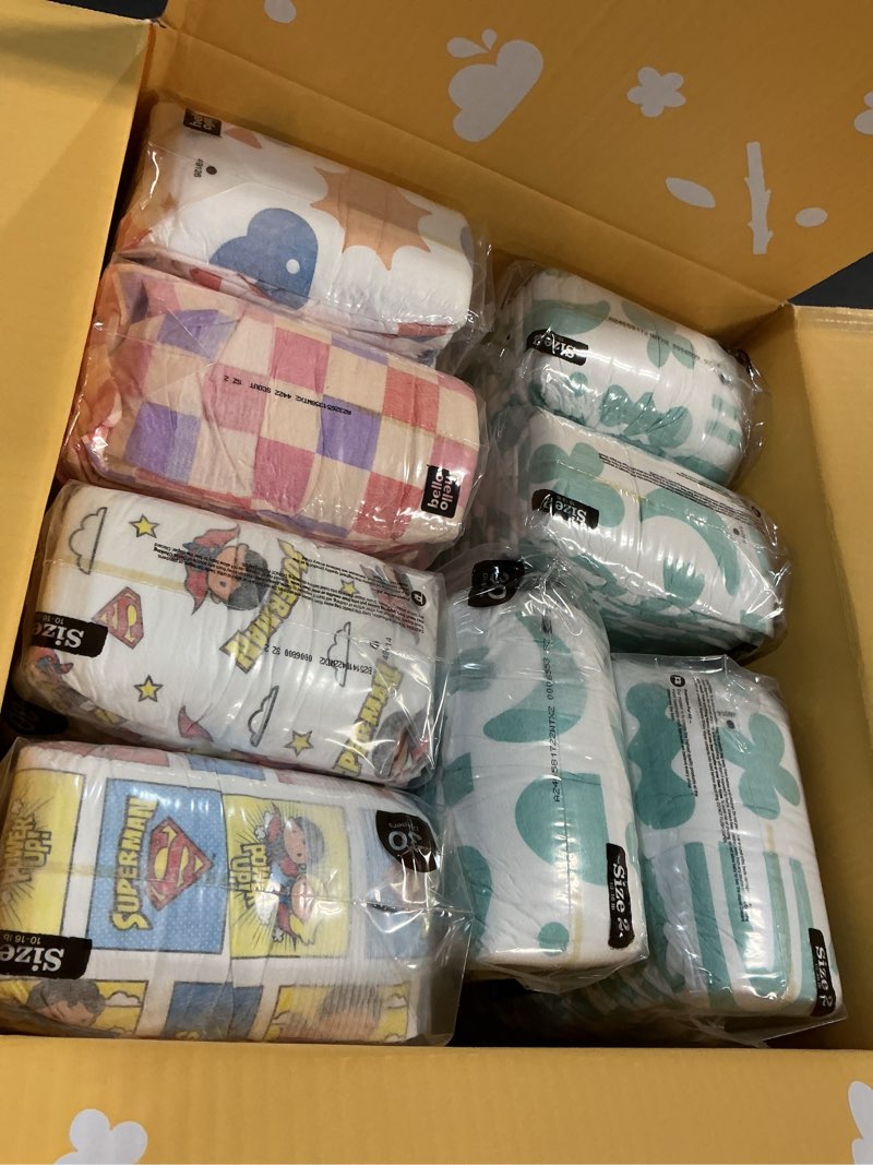 Condition photo showing New/Like New for Hello Bello Mega Surprise Pack, Size 2 (10-16 lbs), 240ct Hypoallergenic Assorted Diapers with a Soft, Cloth-Like Feel Plus 360 Ultra Gentle Unscented Baby Wipes in 6 Resealable Packs Mega Pack (Neutral) With Wipes Size 2