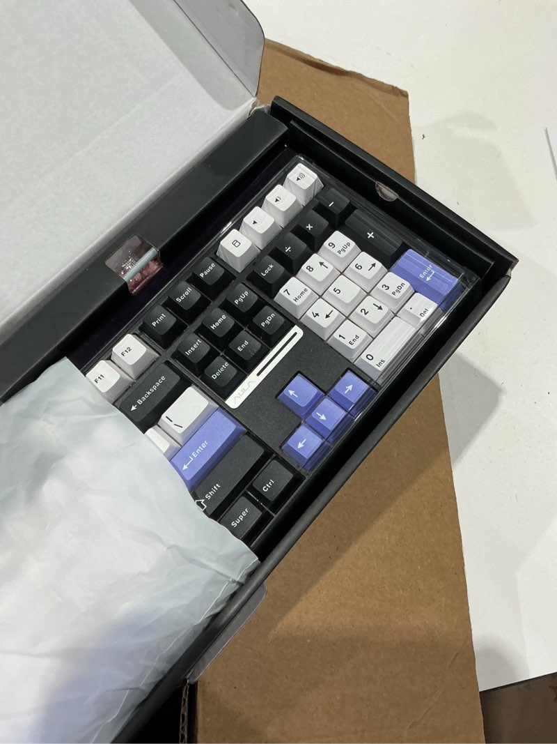 Condition photo showing Good Condition for aula h108 wireless mechanical keyboard, hot swappable silent keyboard, full size keyboard with number pad, gasket structure, rgb backlit computer gaming keyboard with pbt keycaps for pc/office white black purple