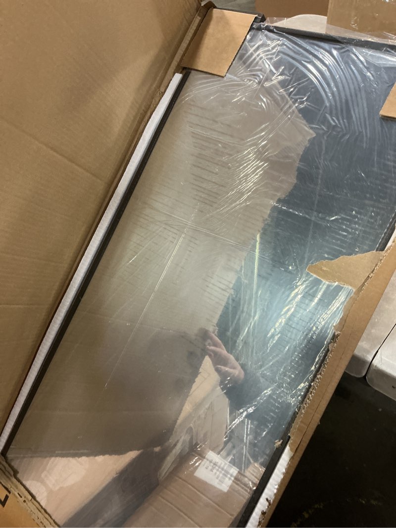 Condition photo showing Good Condition for Full Length Mirror, Standing Large Floor Mirror with Aluminum Frame for Bedroom, Living Room, Bathroom(Black) Matte Black 56"L x 15"W