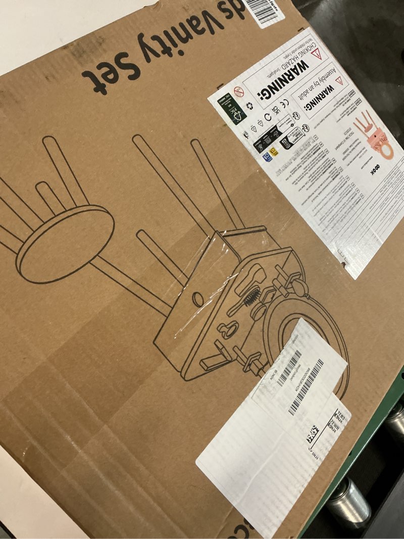 Condition photo showing Good Condition for OOOK Kids Vanity Table and Chair Set, Pink Girls Vanity with 11 Pcs Accessories, Enough for Real and Pretend Makeup, Toddler Vanity for 3 Year Old and Up as Ideal Gift