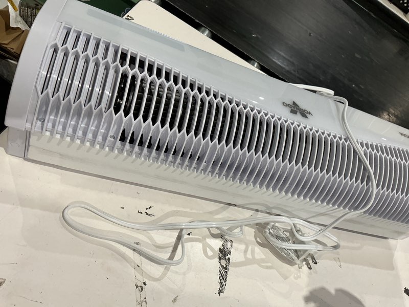Condition photo showing As Is for transom 26 in. 4-speeds window fan with remote control reversible exhaust mode weather resistant case whole room