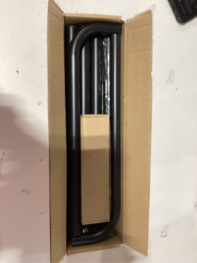 Condition photo showing New/Like New for black curtain rods, room darkening rod for windows 48 to 90 inches(4-7.5ft), wrap around curtain rods, heavy duty blackout drapery,modern decorative window treatment rod, matte black 48-90" matte black