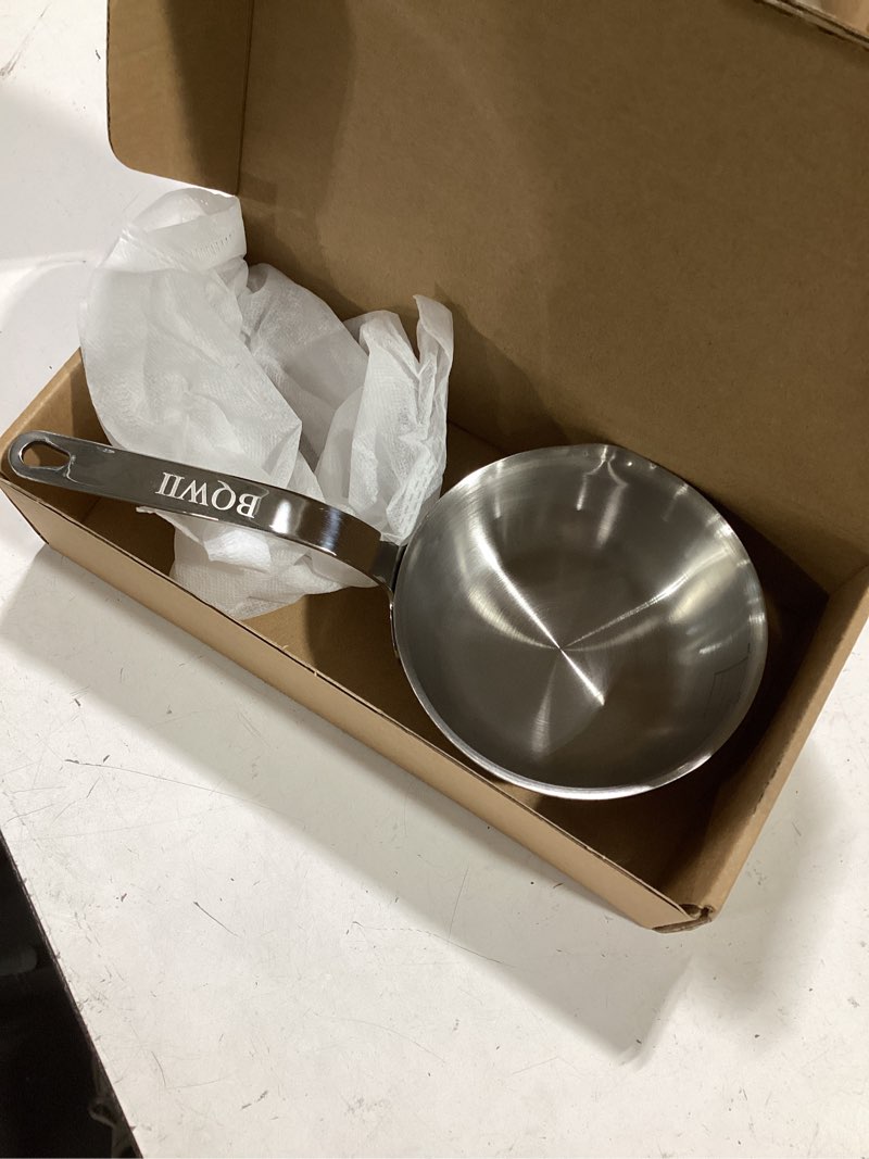 Condition photo showing Good Condition for 18/10 stainless steel butter warmer, 13.5 fl oz (400ml), ideal for heating milk, butter, sauces, baby food, coffee, chocolate, egg pan, compatible with induction & gas stovetops