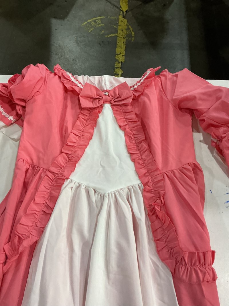 Condition photo showing Good Condition for 1791's lady Women's Victorian Rococo Dress Inspiration Maiden Costume Large Redwhite