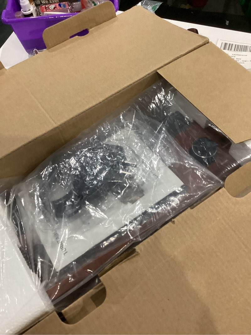 Condition photo showing Good Condition for Vintage Record Players for Vinyl with Speakers Belt-Driven Retro Turntable LP Player Support 3-Speed, Bluetooth Playback, AUX-in, Headphone, RCA All-in-one Auto Stop Phonograph Wooden Brown Deep Brown Built-in Two Speakers