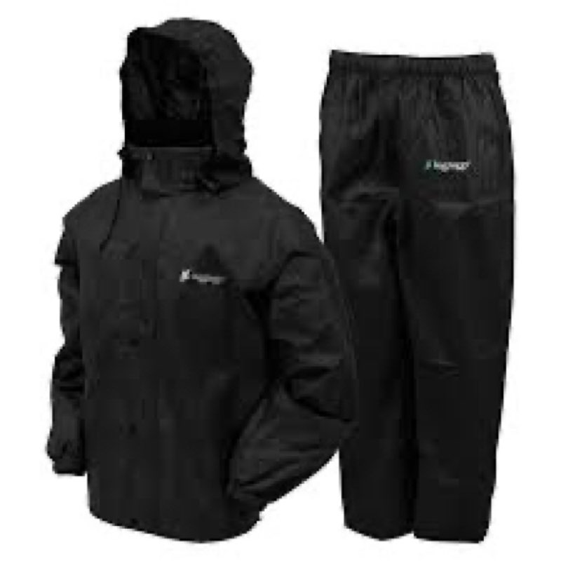 (Incomplete)FROGG TOGGS Men's Standard Classic All-Sport 3-Layer Waterproof Breathable Rain Suit, Black/Black, 3