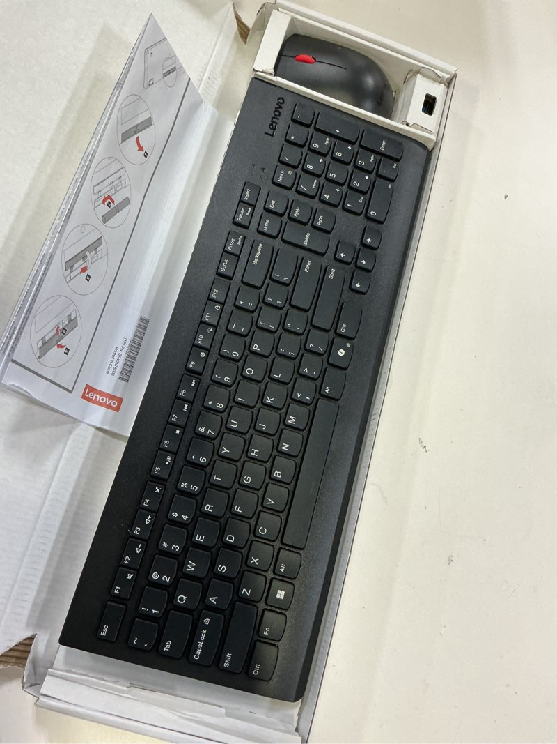 Condition photo showing Good Condition for Lenovo 510 Wireless Keyboard & Mouse Combo, 2.4 GHz Nano USB Receiver, Full Size, Island Key Design, Left or Right Hand, 1200 DPI Optical Mouse, GX30N81775, Black