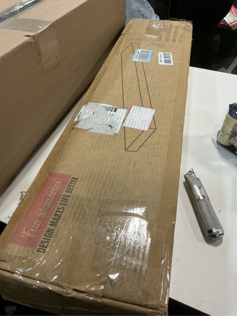 Condition photo showing New/Like New for Farmhouse Floating Shelves - 8 Inch Deep Rustic Wood Wall Shelf - Premium Solid Pine Wood Storage Shelf Display Shelf for Kitchen Living Room Bedroom - 24"W x 8"D - Set of 2 - White Color Classic White - Soft Neutral Satin Flat Edge, 24"L, 2Packs