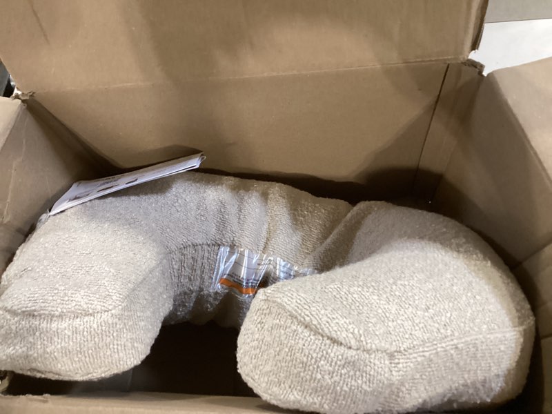 Condition photo showing Good Condition for Boppy Nursing Pillow - Ergonomic Bottle & Breastfeeding Pillow with High, Firm, Large Area, Water-Repellent Cushion with Washable Cover; Baby Safety Alliance Verified - Oatmeal Boucle New Nursing Pillow Luxe - Oatmeal Boucle