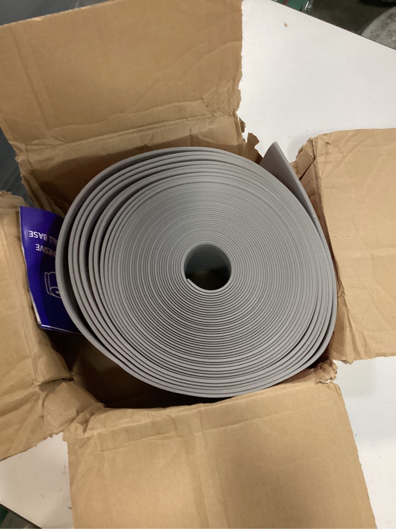 Condition photo showing Good Condition for lsgcq flexible baseboard molding trim 4 inch x 60 feet self-adhesive vinyl wall base peel and stick cove base rubber wall moulding trim (gray) 4in x 60ft gray