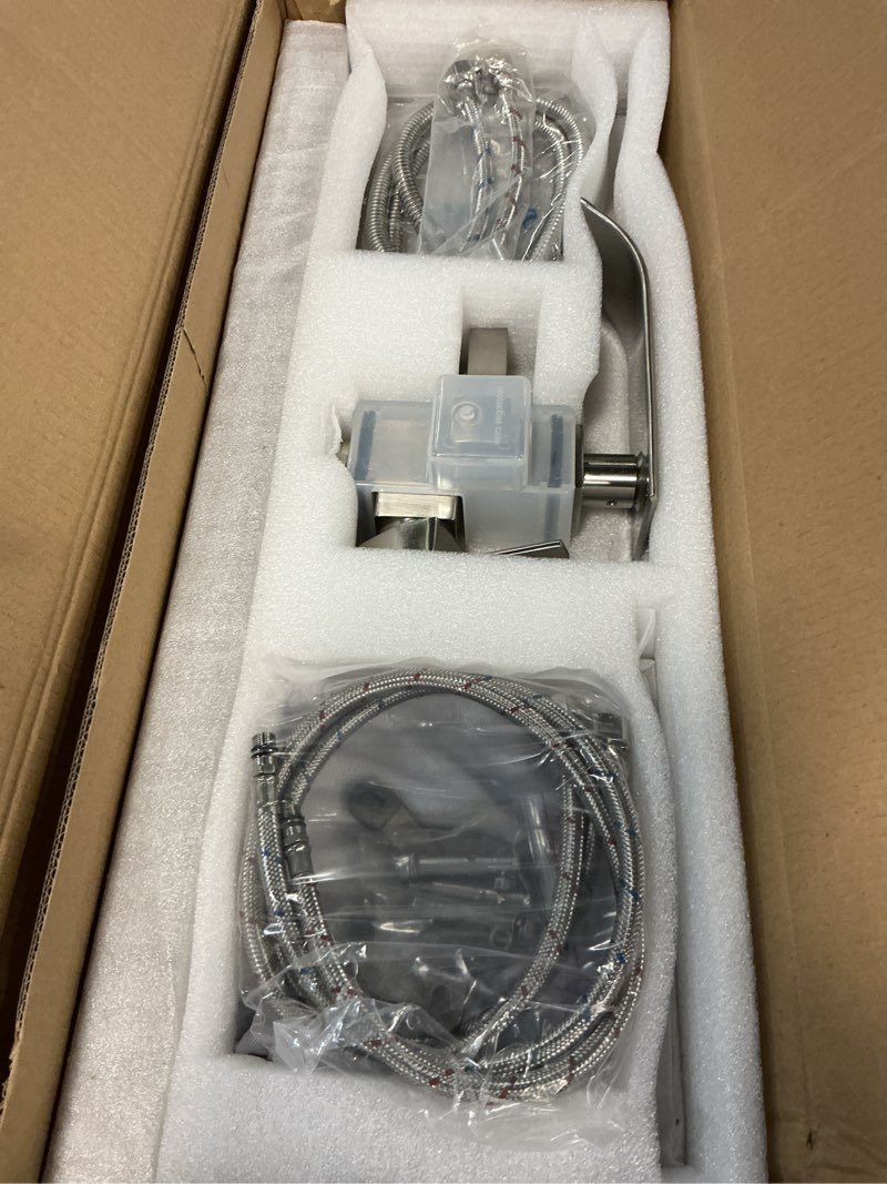 Condition photo showing Good Condition for senlesen stainless steel bathroom free standing tub filler faucet brushed nickel freestanding bathtub faucets with handheld shower mixer taps