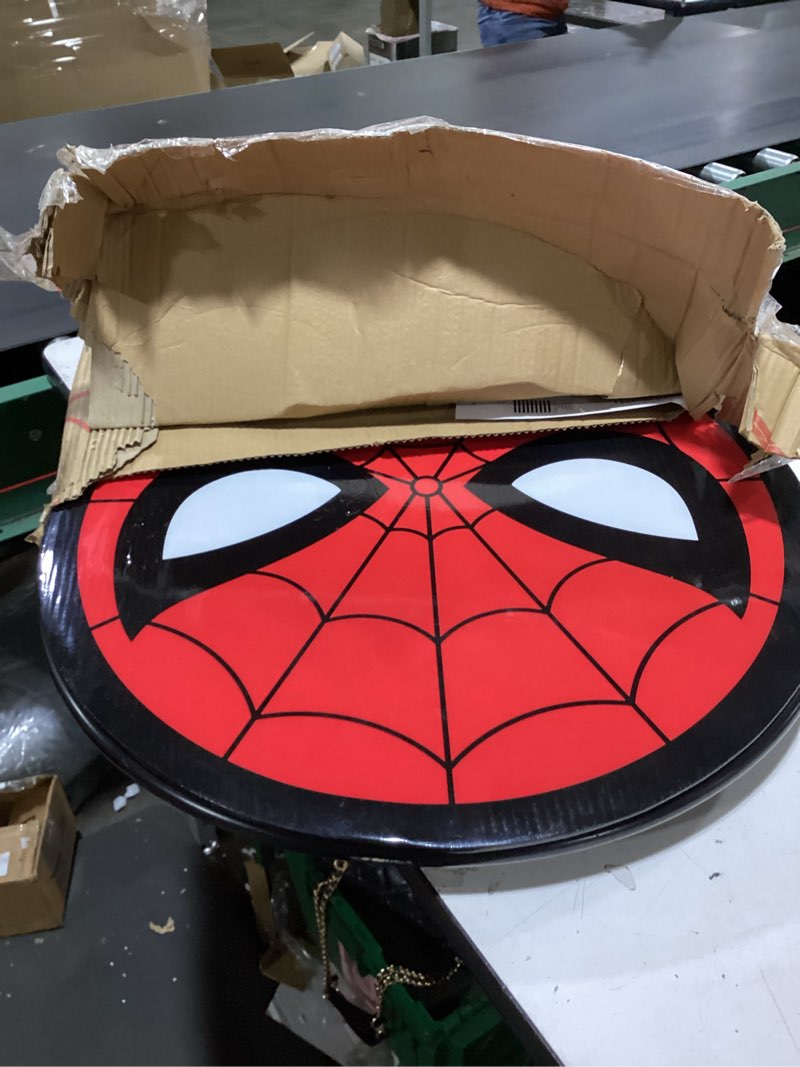 Condition photo showing New/Like New for marvel spiderman 3 piece foldable round table and chair set, ages 3+