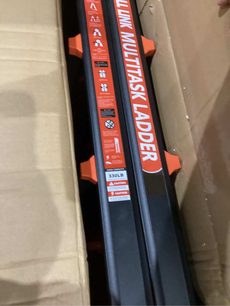 Condition photo showing Good Condition for Ladder 13FT,Multi Position 4 Step Ladder Extension, Anti-Slip A Frame Folding Ladder with Removable Tool Tray, 330lbs Adjustable Telescopic Aluminum Ladders for Stairs Home Indoor Outdoor