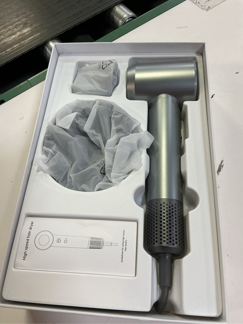 Condition photo showing Good Condition for Hair Dryer,160000 RPM Ionic Hair Drye,Portable Lightweight Blow Dryer with 500 Million Negative Ions, High-Speed Hair Dryer with Magnetic Diffuser & Nozzle for Home and Travel Light Grey