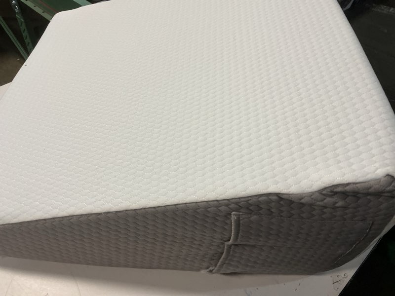 Condition photo showing As Is for Premium Bed Wedge Pillow - Ergonomic Support for Sleeping, Post-Surgery, Acid Reflux Relief, and More - CertiPUR-US Certified Memory Foam - Removable Cover Included, Triangle, 24" x 22" x 7.5" Bed Wedge - 24" x 22" x 7.5" Triangle