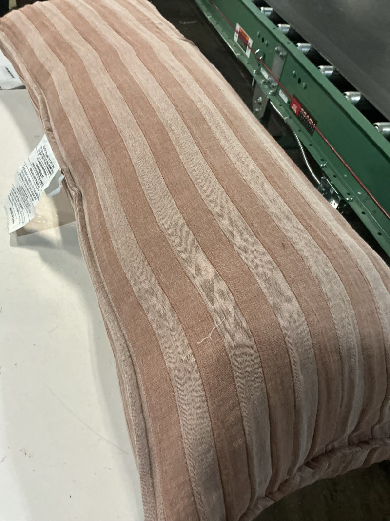 Condition photo showing As Is for 14"x36" tonal stripe oblong throw pillow rust - 