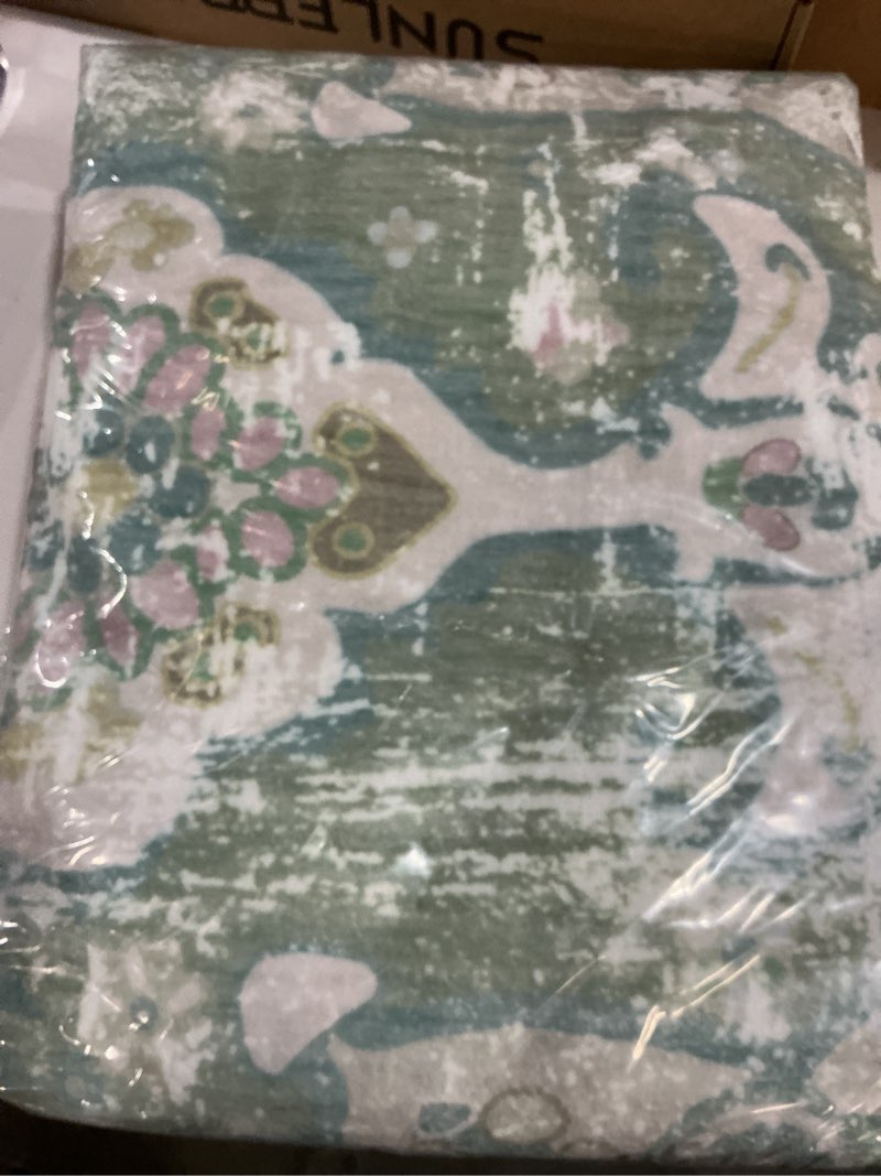 Condition photo showing Good Condition for Vhong Washable Area Rugs Boho Vintage Neutral Modern Pale Green 4x6 Non Slip Small Carpet for Living Room Dining Room Bedroom Farmhouse Green 6' x 4' (Rectangular)