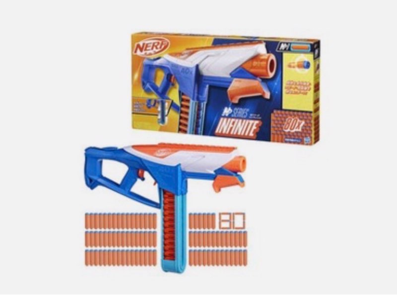  hasbro nerf n series infinite blaster w/80 n1 darts [hsbf8631]