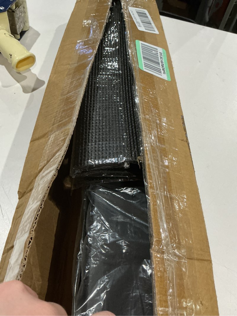 Condition photo showing As Is for frame dumbbell weight rack and floor mat set black home gym storage organizer